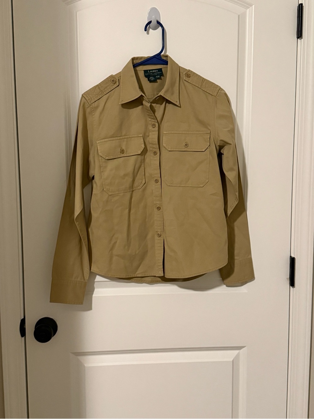 Ralph Lauren Tan Military-Style Button Front Jacket